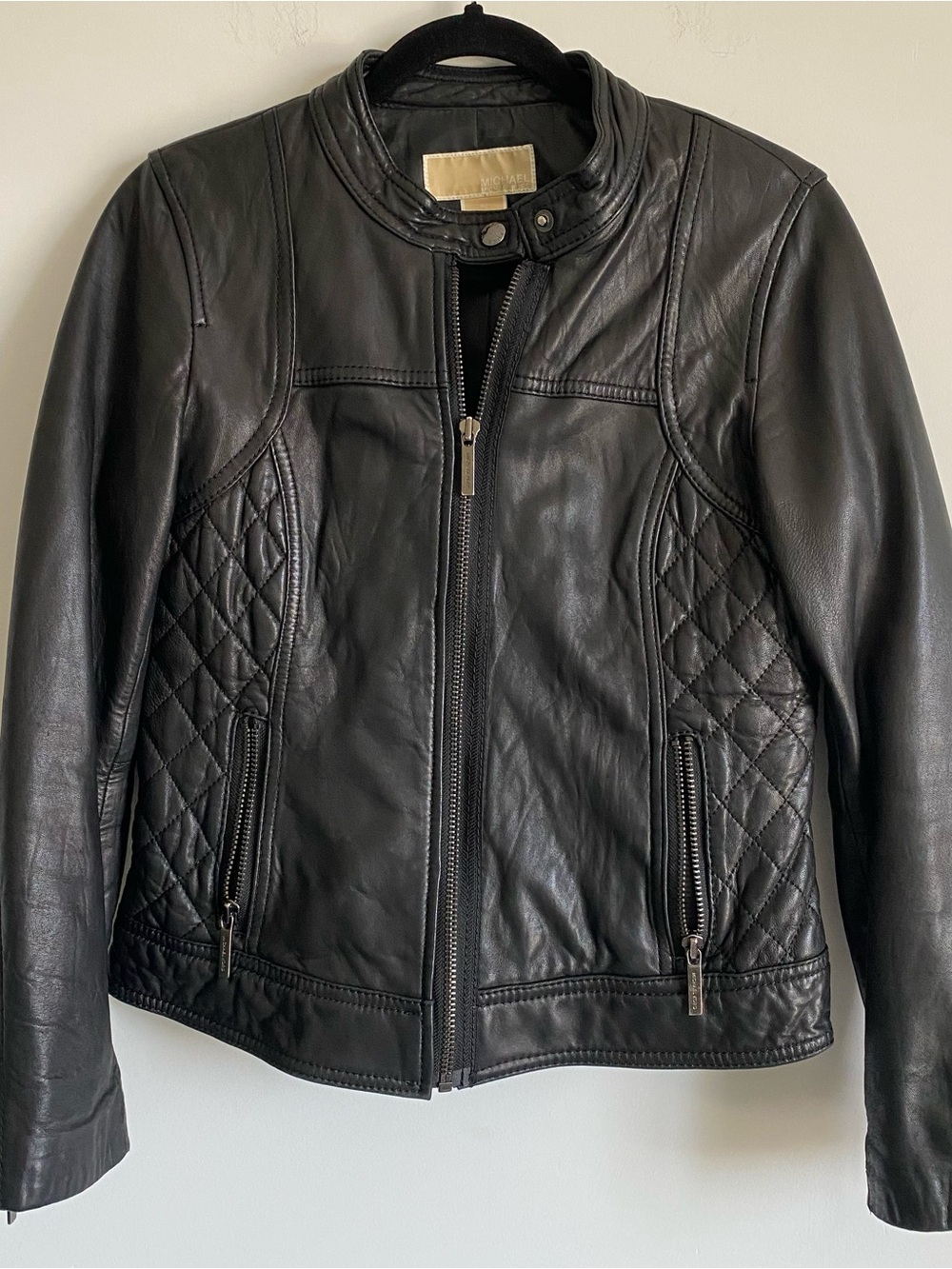 Michael Kors Black Quilted Leather Jacket - Women